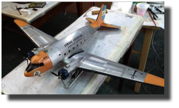 Douglas C-47. Scratch built in aluminum by Guillermo Rojas Bazán. 1:40 scale model. Restored in 2018 by staff of the Museo Naval de la Nación, Buenos Aires, Argentina. Douglas C-47. Scratch built in aluminum by Guillermo Rojas Bazán. 1:40 scale model. Restored in 2018 by staff of the Museo Naval de la Nación, Buenos Aires, Argentina.
